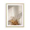Plakat w ramie 50x70 - mpresyjne układy traw - boho, trawy - rama drewno