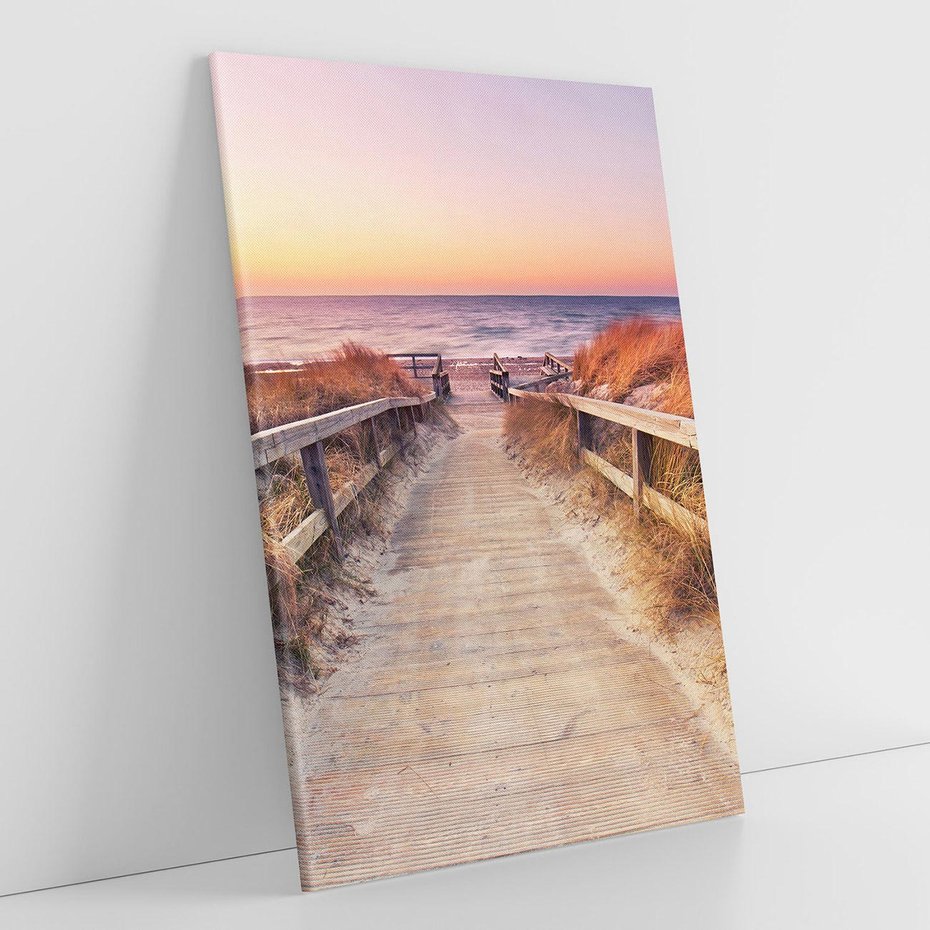 Obraz na płótnie 50x70 - Spacer Wśród Przyboju - dróżka, morze