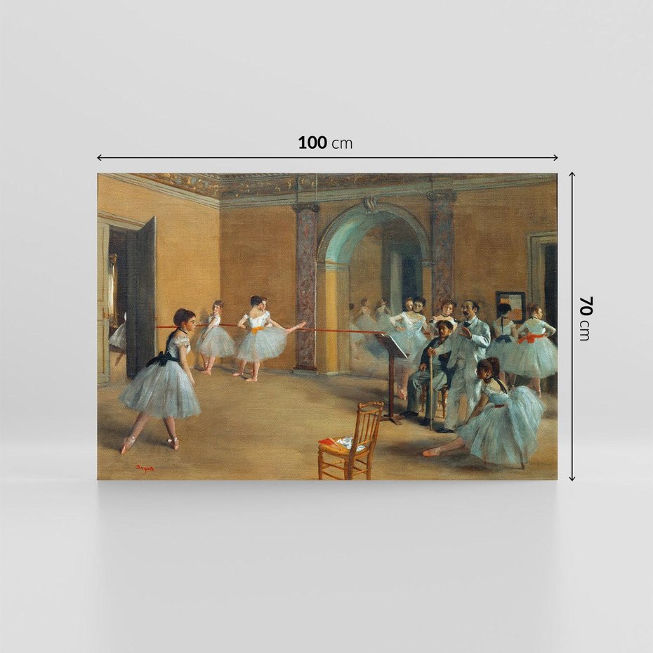 Obraz na płótnie 100x70 - The Dance Foyer at the Opera on the rue Le Peletier (1872), Edgar Degas - Reprodukcja - reprodukcja, obraz na płótnie
