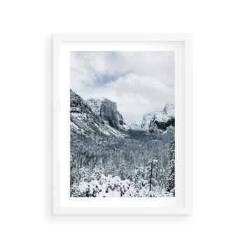 Plakat w ramie 40x50 - Góry Śnieżnej Krainy - góry, szczyty - rama biała
