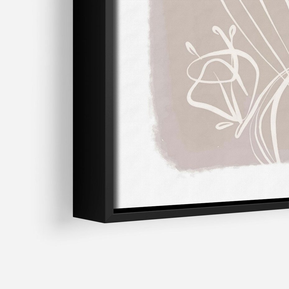 Obraz w ramie 50x70 - Pastelowe Nastroje - nowoczesny subtelny plakat, beżowy - rama czarna