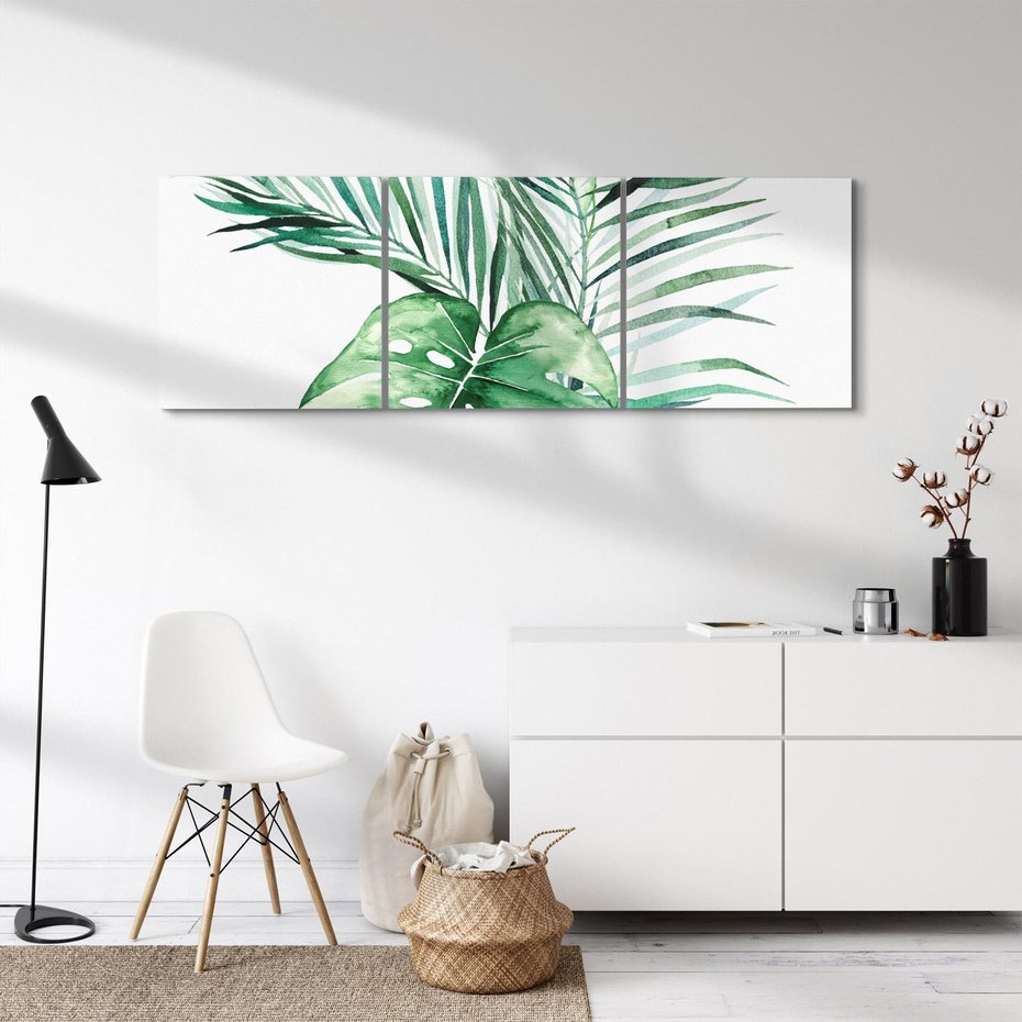 Obraz na płótnie 120x40 - Przyjemność Złotej Natury - złote, liście