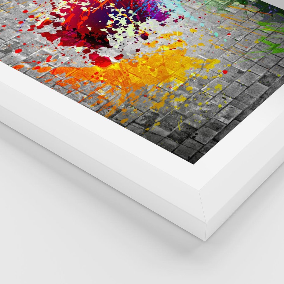 Plakat w ramie 40x50 - Ekspresja Graffiti - farba, graffiti - rama biała