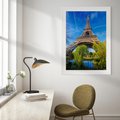 Plakat w ramie 30x40 - Wieża Eiffla w Paryżu - Eiffla, Paryż - rama biała