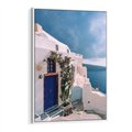 Obraz w ramie 80x120 - Urok Greckiej Wyspy - Santorini, Grecja - rama biała