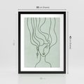 Plakat w ramie 30x40 - Spokojne Objęcia Natury - abstrakcja, zielony szkic - rama czarna
