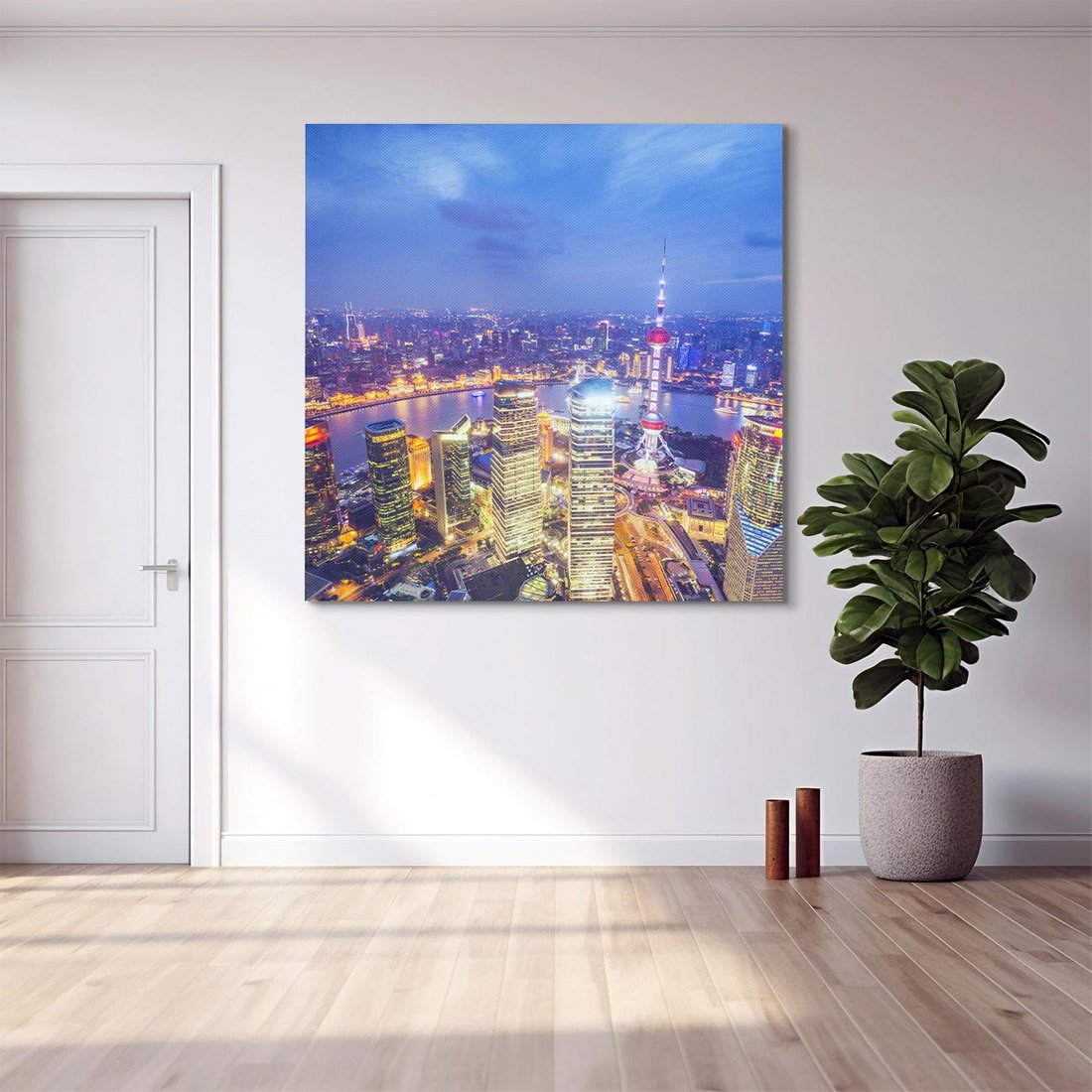 Obraz na płótnie 70x70 - Shanghai: Mocnowieżowce Azji - Shanghai, Chiny