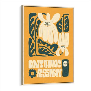 Obraz w ramie 70x100 - Impulsy Harmonii - kwiaty, nowoczesny plakat - rama drewno