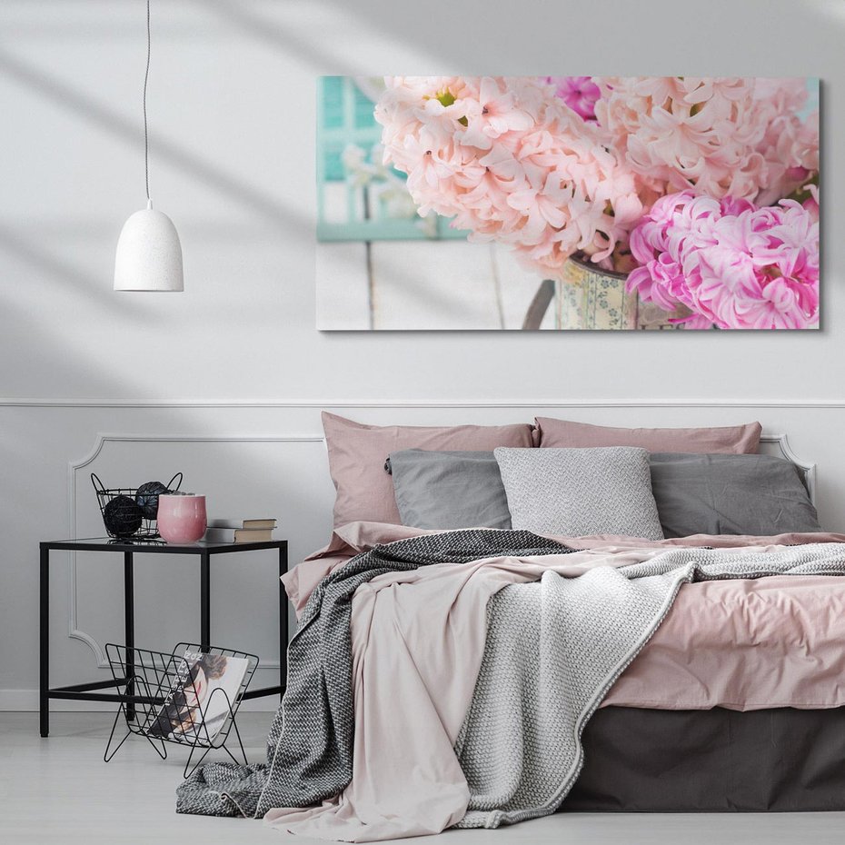 Obraz na płótnie 120x60 - Kwiatowa harmonia hiacyntów - kwiaty, hiacynty