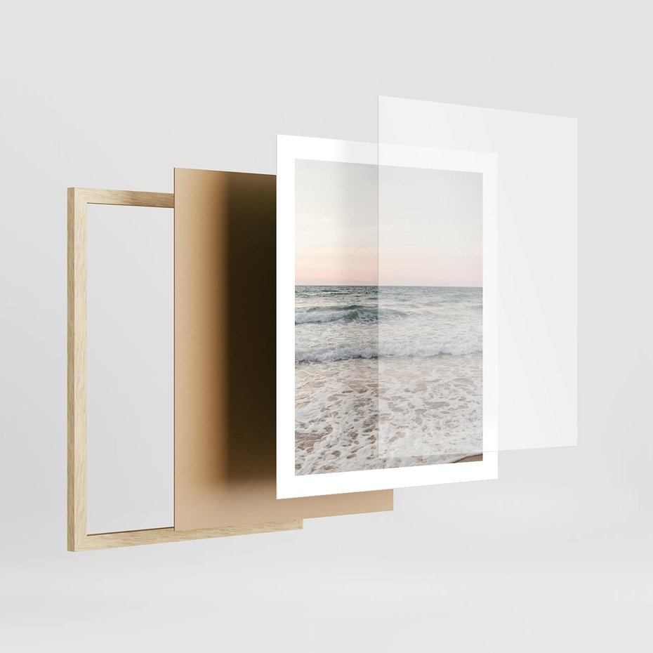 Plakat w ramie 40x50 - Krajobraz Morza i Fal - morze, fale - rama drewno