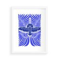 Plakat w ramie 50x70 - Etniczne Rekwizyty - etniczne roślinne wzory, granat - rama biała