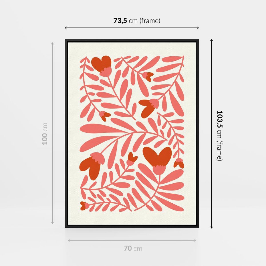 Obraz w ramie 70x100 - Taniec komplementarnych barw - kwiaty, pastelowe kolory - rama czarna