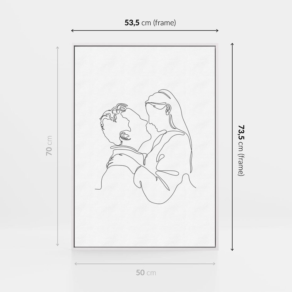 Obraz w ramie 50x70 - Bezgraniczne Tańce - para zakochanych, kobieta i mężczyzna - rama biała