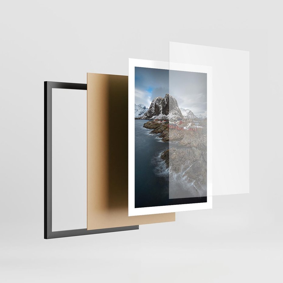Plakat w ramie 50x70 - Skandynawia - górska odsłona - Skandynawia, góry - rama czarna