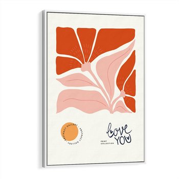 Obraz w ramie 50x70 - Miłość w Kwiatowym Sercu - kwiaty, miłość - rama biała