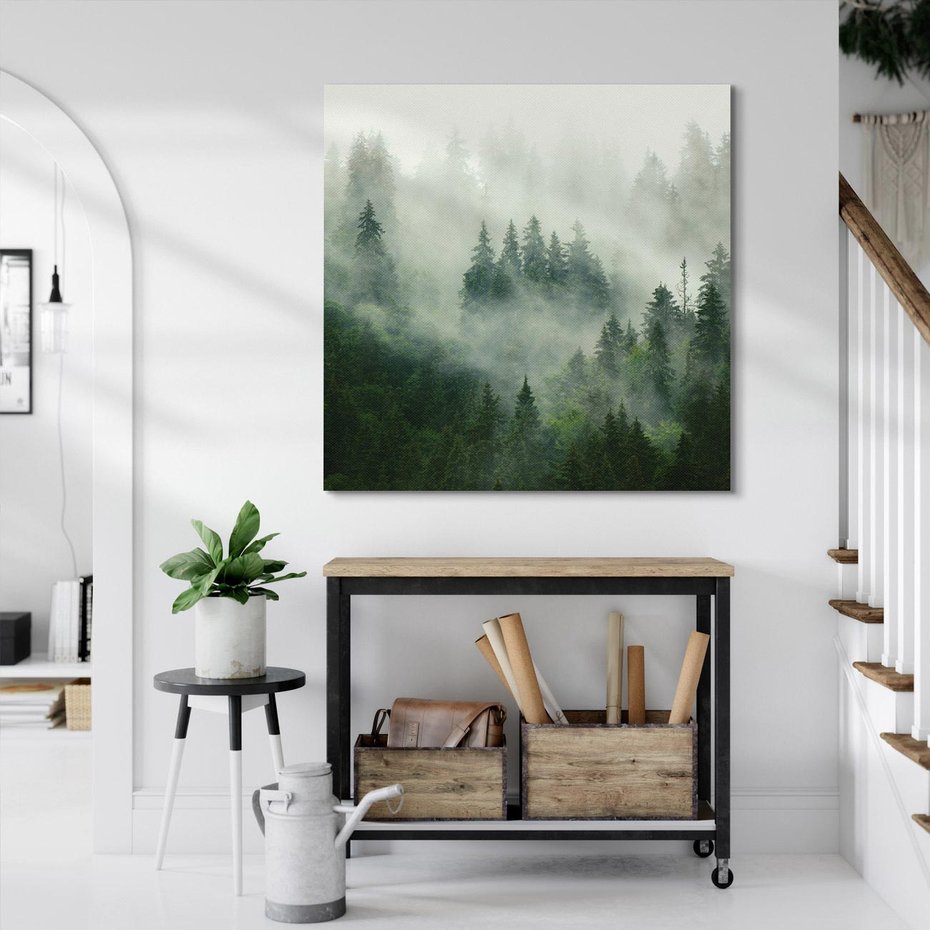 Obraz na płótnie 50x50 - Las Mgły - Las, we