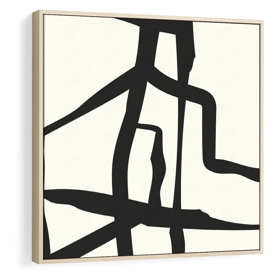 Obraz w ramie 50x50 - Impresje Wymiaru - linie, abstrakcja - rama drewno