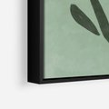 Obraz w ramie 50x70 - Objęcia Zieleni - zielona abstrakcja, zgaszona zieleń - rama czarna