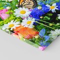 Obraz na płótnie 30x30 - Kwiatowy Taniec - motyl, kwiaty