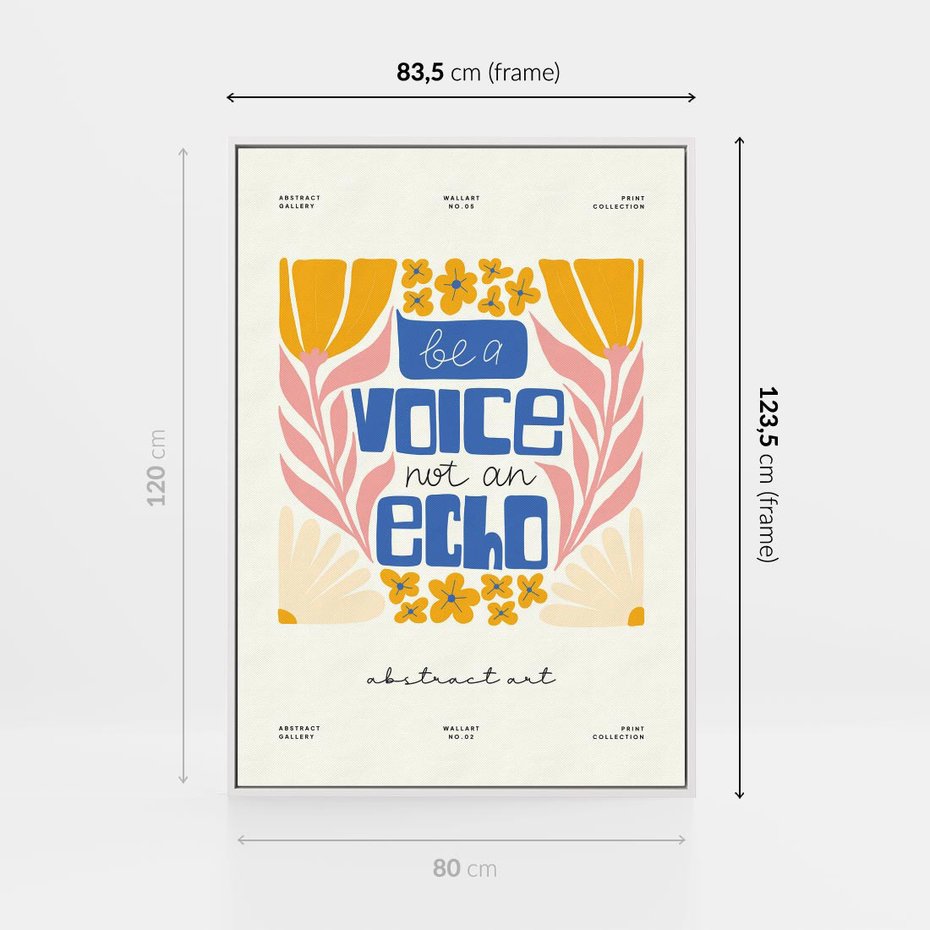 Obraz w ramie 80x120 - Złote Impulsy - typografia, kwiaty - rama biała