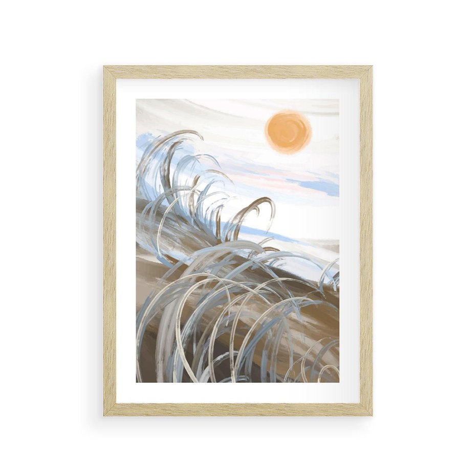 Plakat w ramie 30x40 - Zaklęty Wschód - akwarela, obraz - rama drewno