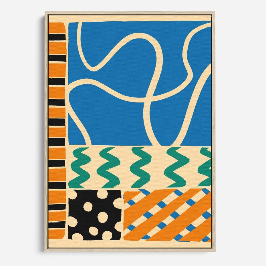 Obraz w ramie 50x70 - Etno Boho - etno ornamenty, boho klimat - rama drewno