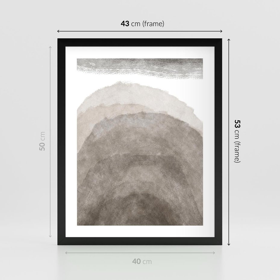 Plakat w ramie 40x50 - Przenikające Kształty - rozmyte cienie, abstrakcja - rama czarna
