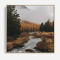 Obraz w ramie 80x80 - W Górskiej Dolinie - artystyczna fotografia, las - rama drewno