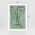 Plakat bez ramy 21x30 - Zielone Wariacje w Liniach - abstrakcyjne zielone linie, skandynawski design