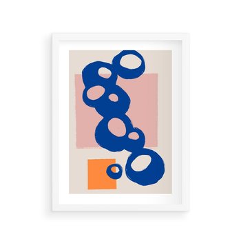 Plakat w ramie 30x40 - Migocące Plamiste Echa - abstrakcja, nowoczesny plakat - rama biała