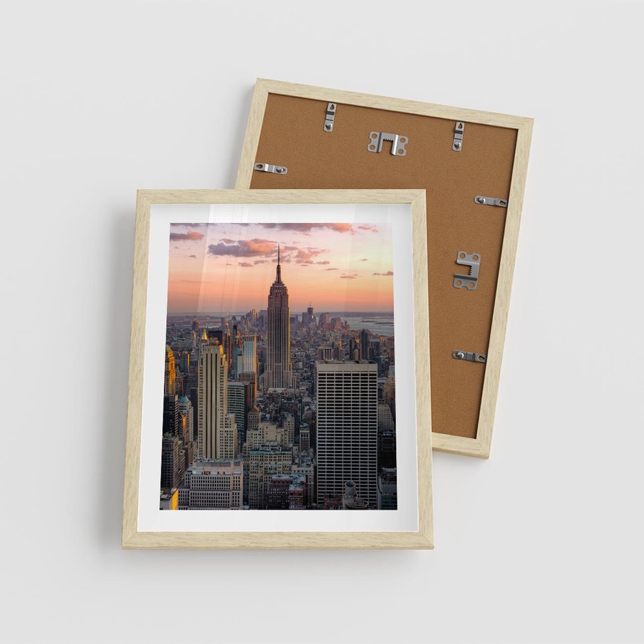 Plakat w ramie 40x50 - Nowojorskie Wieżowce - Nowy York, wieżowce - rama drewno