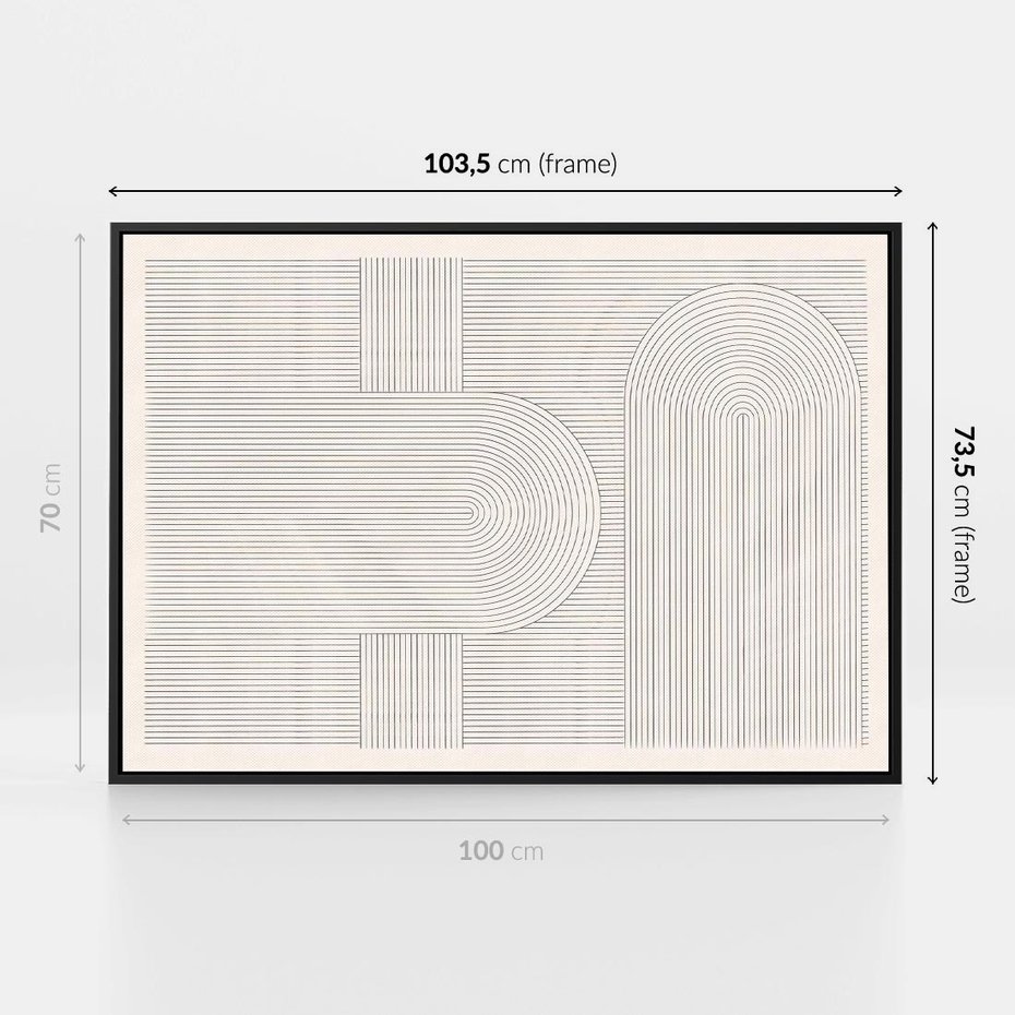 Obraz w ramie 100x70 - Geometryczna Elegancja Mid Century - mid century, minimalizm - rama czarna
