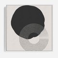 Obraz w ramie 50x50 - Migotliwa Opowieść - abstrakcyjna kompozycja, okręgi - rama biała