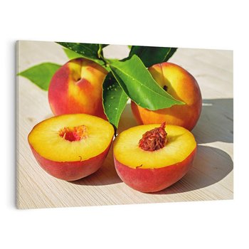 Obraz na płótnie 120x80 - Brzoskwinie Delikatny Urok - brzoskwinie, owoce