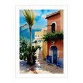 Plakat bez ramy 30x40 - Spokój Miasta nad Morzem - akwarela, sródziemnomorski klimat