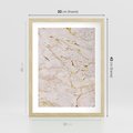 Plakat w ramie 30x40 - Beżowy Marmur i Złoto - marmur, beżowy marmur - rama drewno