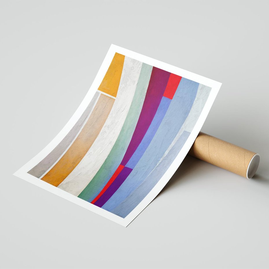 Plakat bez ramy 40x50 - Księga Ukrytych Odbić - abstrakcyjne dziwne kształty, olejny obraz