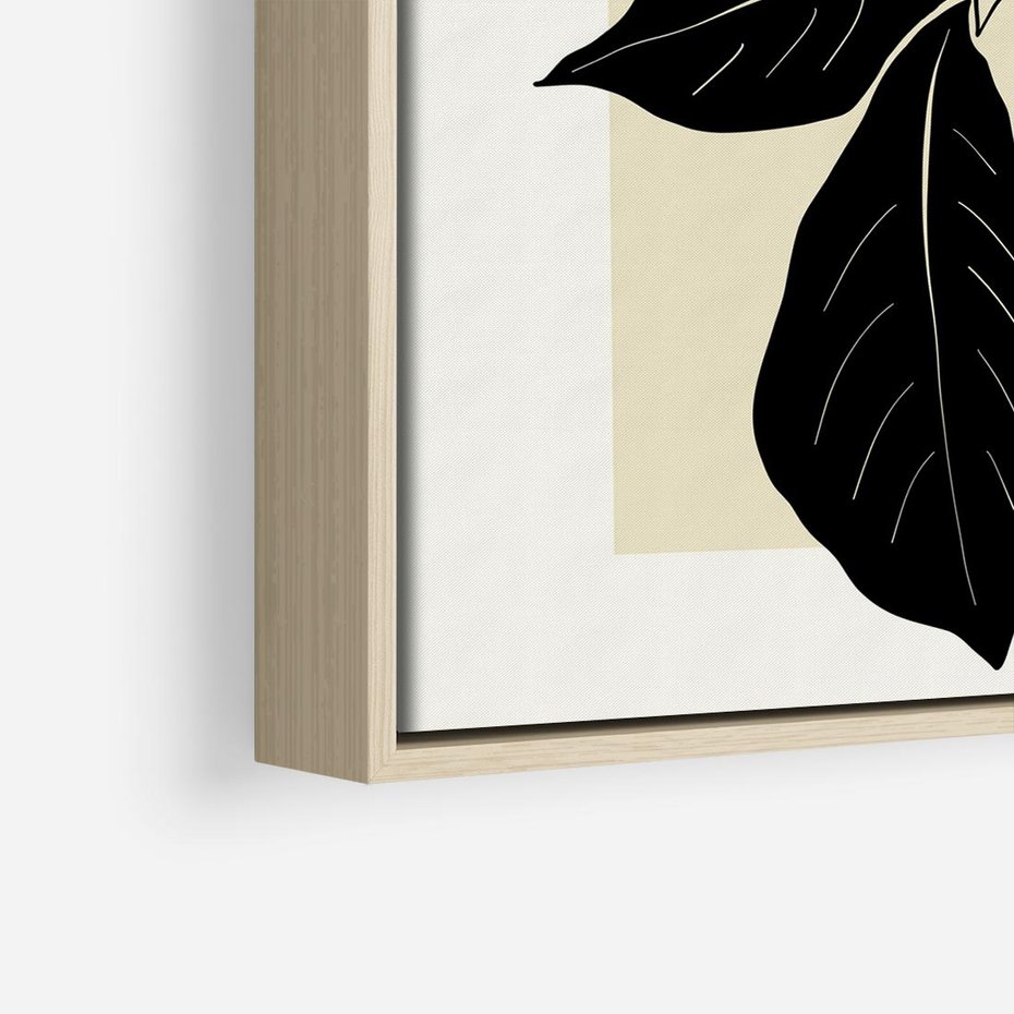 Obraz w ramie 50x50 - Melancholia przerywanych linii - wiaty, typografia - rama drewno