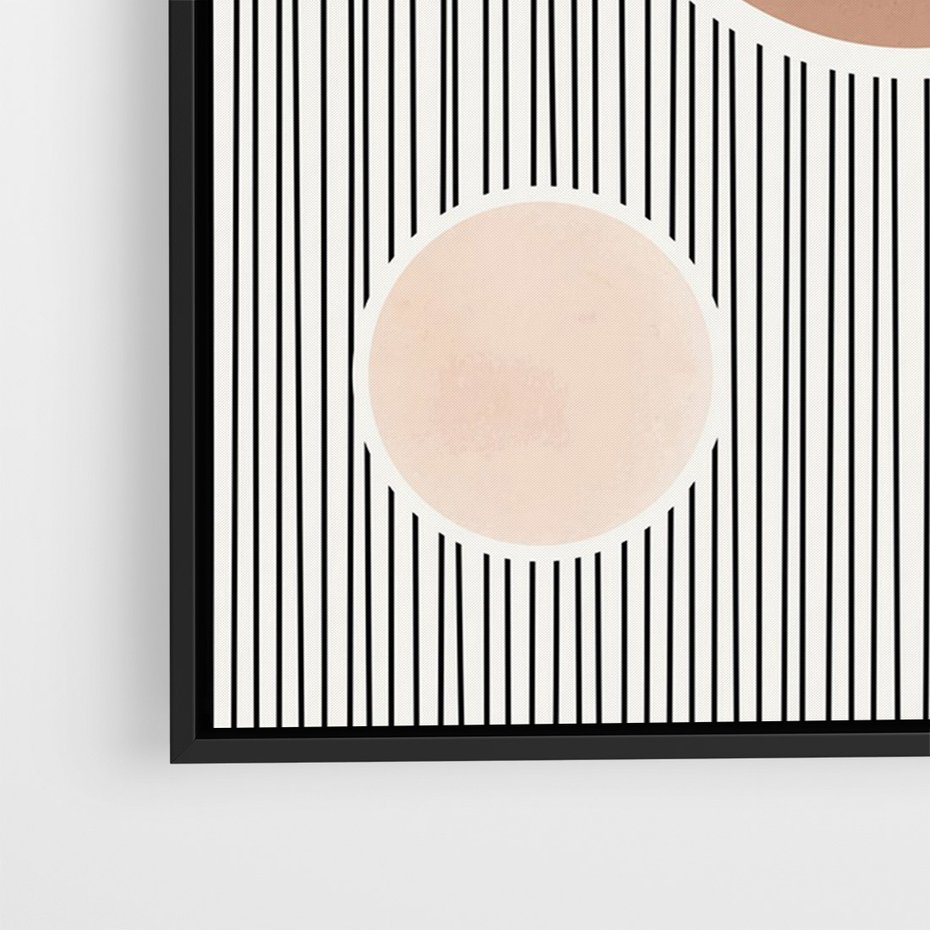 Obraz w ramie 70x100 - Rozplątane Granice - abstrakacyjna nowoczesna sztuka, koła okręgi - rama czarna