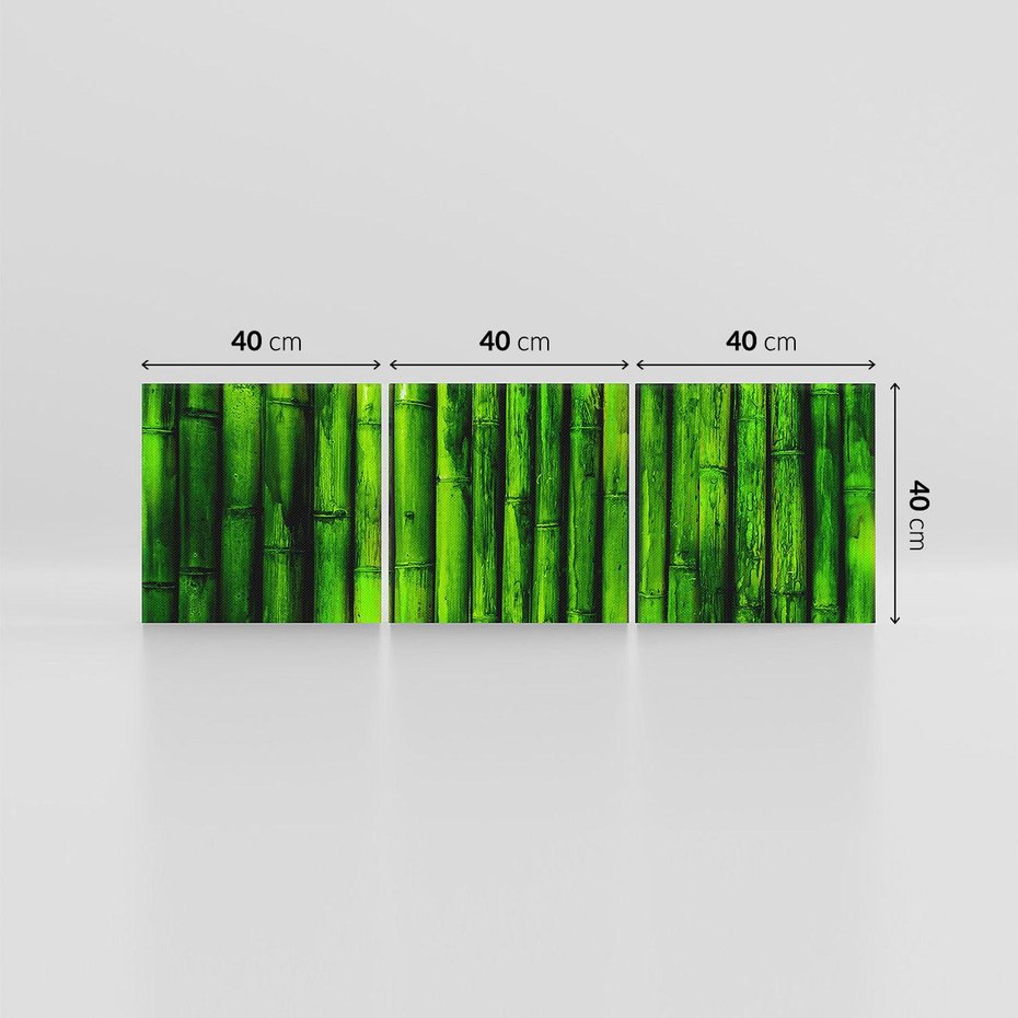 Obraz na płótnie 120x40 - Bambusowy urok zielonej harmonii - bambus, zieleń