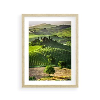 Plakat w ramie 40x50 - Pejzaż Widoczek - widoczek, pejzaż - rama drewno