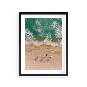 Plakat w ramie 40x50 - Letnie Wakacje na Horyzoncie - plaża, morze - rama czarna