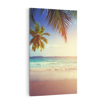 Obraz na płótnie 80x120 - Rajska plaża na Seszelach - Seszele, plaża