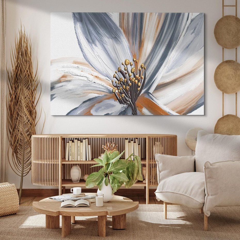 Obraz na płótnie 70x50 - Olejne kwiaty - wyraz emocji - kwiaty, malowane