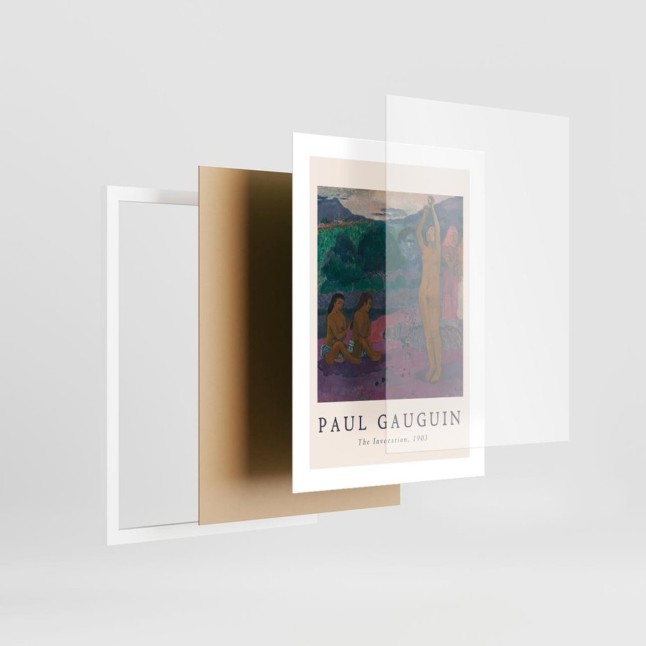 Plakat w ramie 30x40 - Reprodukcja Gauguina: Sztuka Egzotyczna na Plakacie - paul gauguin, plakat - rama biała