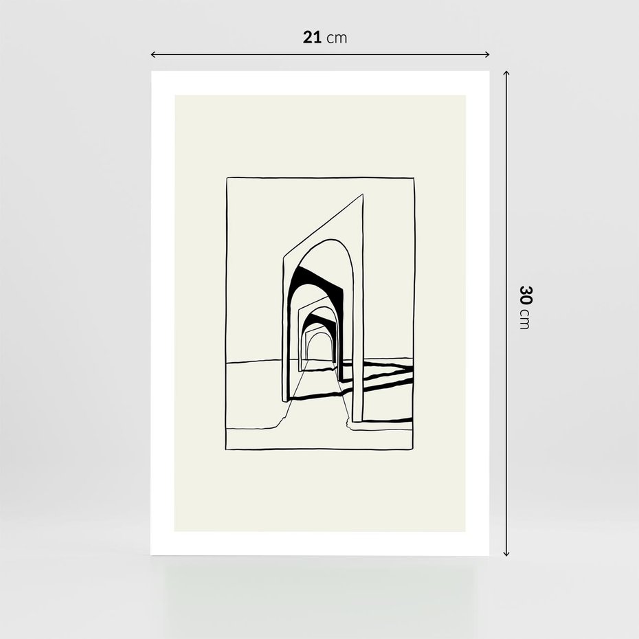 Plakat bez ramy 21x30 - Poezja światła i cienia - nowoczesna sztuka, minimalistyczny styl