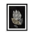 Plakat w ramie 50x70 - Nocne Uniesienia - abstrakcyjny kwiat, mroczna atmosfera - rama czarna