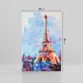 Obraz na płótnie 50x70 - Paryska Wieża - olejny abstrakcyjny obraz, wieża eiffla