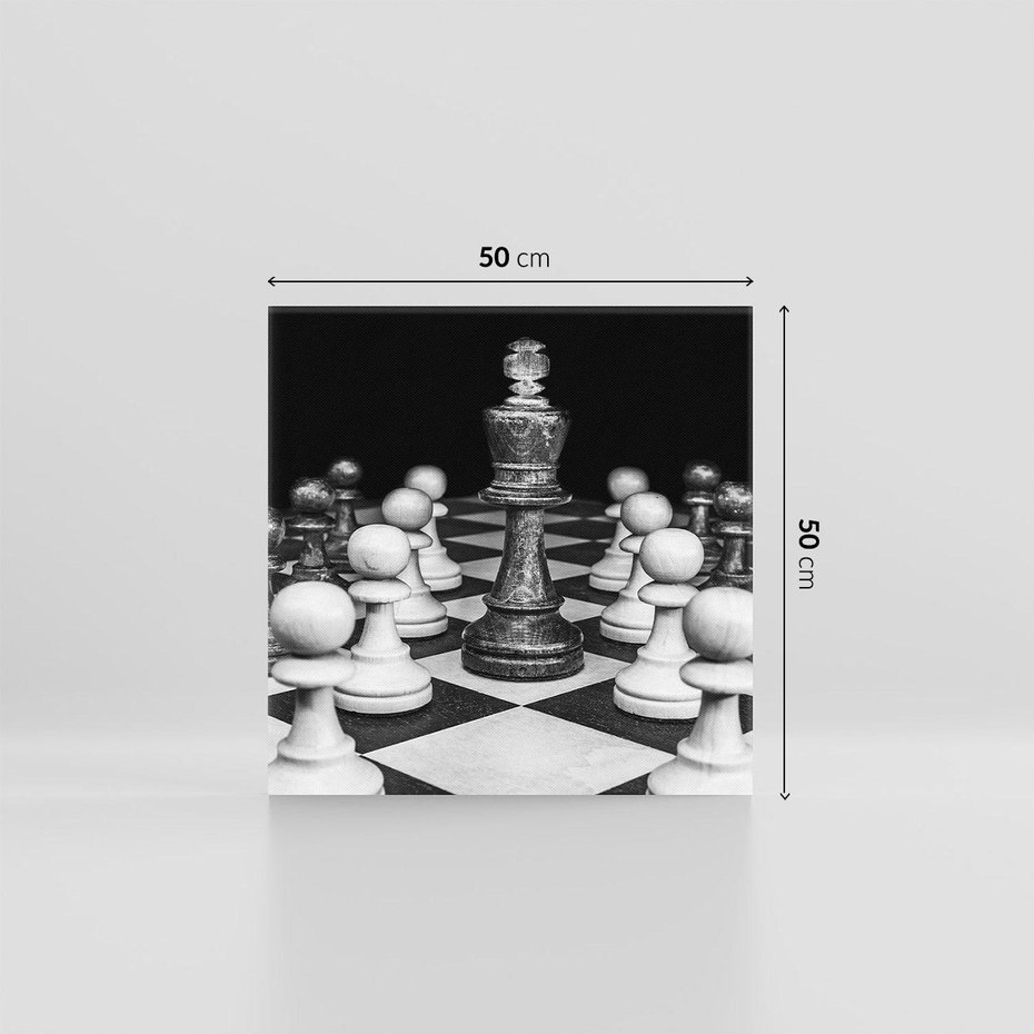 Obraz na płótnie 50x50 - Wzruszający Taniec na Szachownicys - szachy, gra