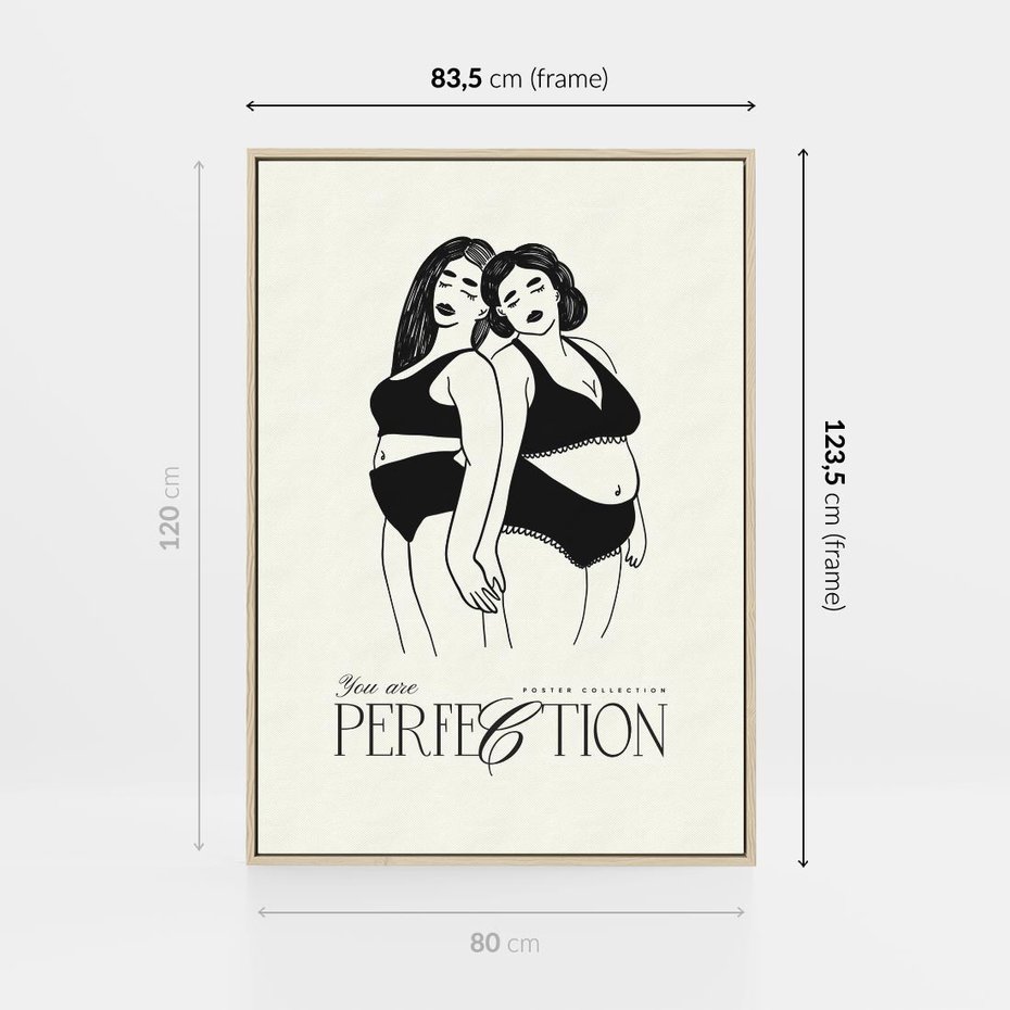 Obraz w ramie 80x120 - Siła i Wspólnota - nowoczesna sztuka kobieca, plakat - rama drewno